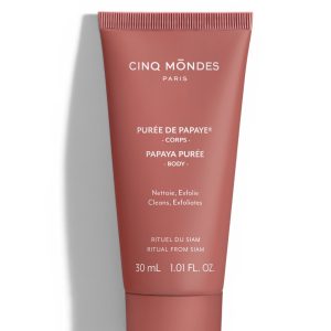 Purée de papaye Cinq Mondes gel douche exfoliante corps